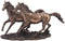 Two Running Horse Poly-resin Figurine Idol Showpiece 