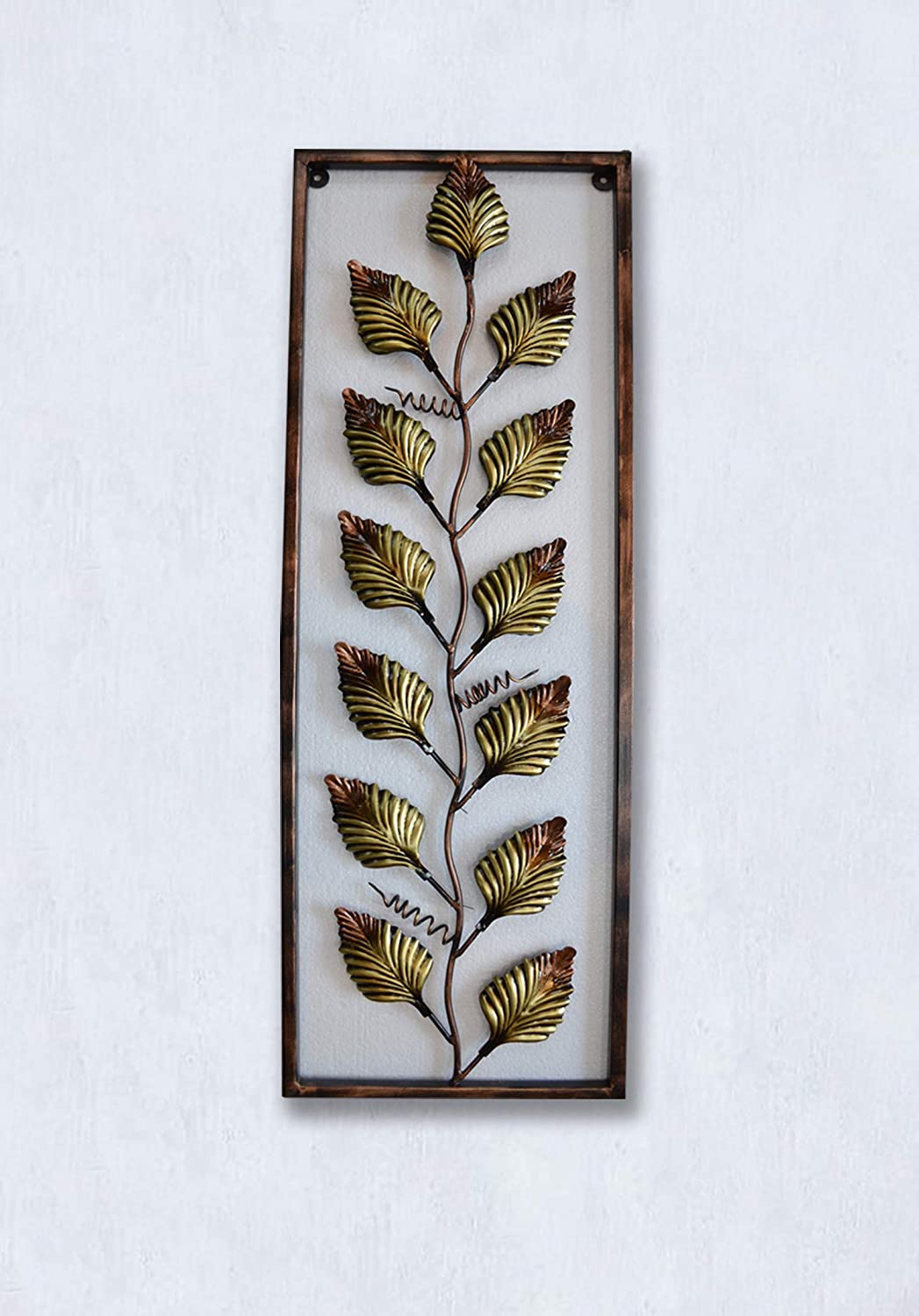 Metal Leaf Frame Mounted Wall Art Decor Showpiece