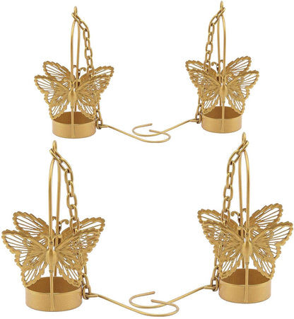Butterfly Metal Tealight Candle Hanging Holder (Pack of 4)