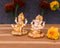 Ceramic Laxmi Ganesh Idol With Gold And Off White Color