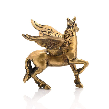 Brass Golden Flying Horse with Wings Decorative Showpiece