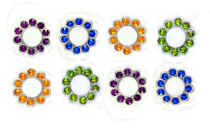 Multicolor Metal Crystal Tea Light Candle Holder (Set Of 4) Tcmh367