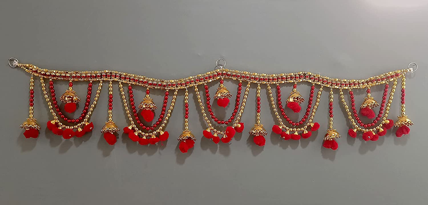 Colorful Beads Pompom Door Hanging Bandarwal