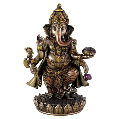 Rare Ganpati Standing Idol Sculpture Bronze Worship Statue