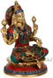 Lakshmi Maa Idol Made with Turquoise Brass Showpiece