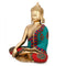 Brass Buddha Idol Multicolored Stones Showpiece Bts227