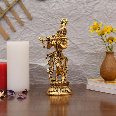 Krishna murti, krishna idol , krishna showpiece, krishna statue, brass krishna statue