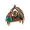 Brass Radha Krishna on Couch Decorative Showpiece