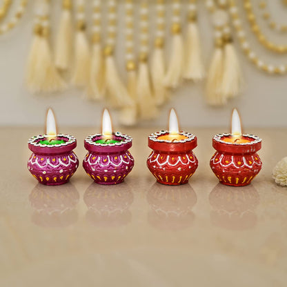 Decorative Clay Matki Floating Wax Candles