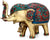 Brass Trunk up Elephant Sculpture Statue with Stone Work