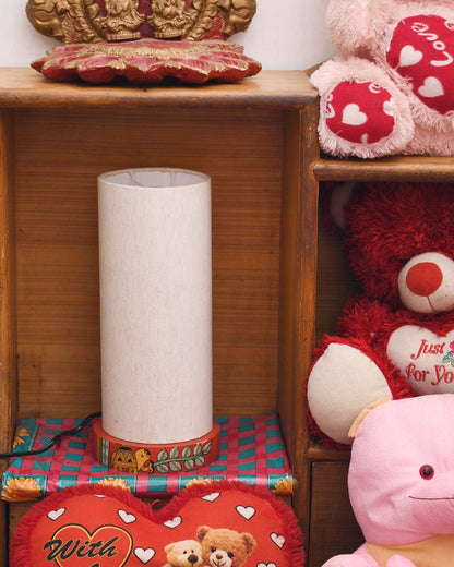 Wooden Table Lamp Elephant Madhubani Handpainted Base Decorative Lights For Home Lampt110