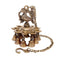 Brass Peacock Diya Oil Lamp With Bells Hanging Showpiece 