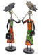 Metal Fashion Dolls With Umbrella Statue