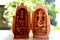 Namaste Laxmi Ganesh Statue - Wood Hand Carved Sculpture