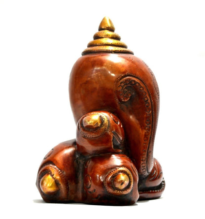 Conch Shaped Ganesha Idol Brass Decorative Statue Gbs203