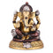 Brass Ganesha Idol Sitting On Round Base Gbs125