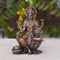 Bronze Goddess Lakshmi Maa Idol Sitting on Lotus Statue