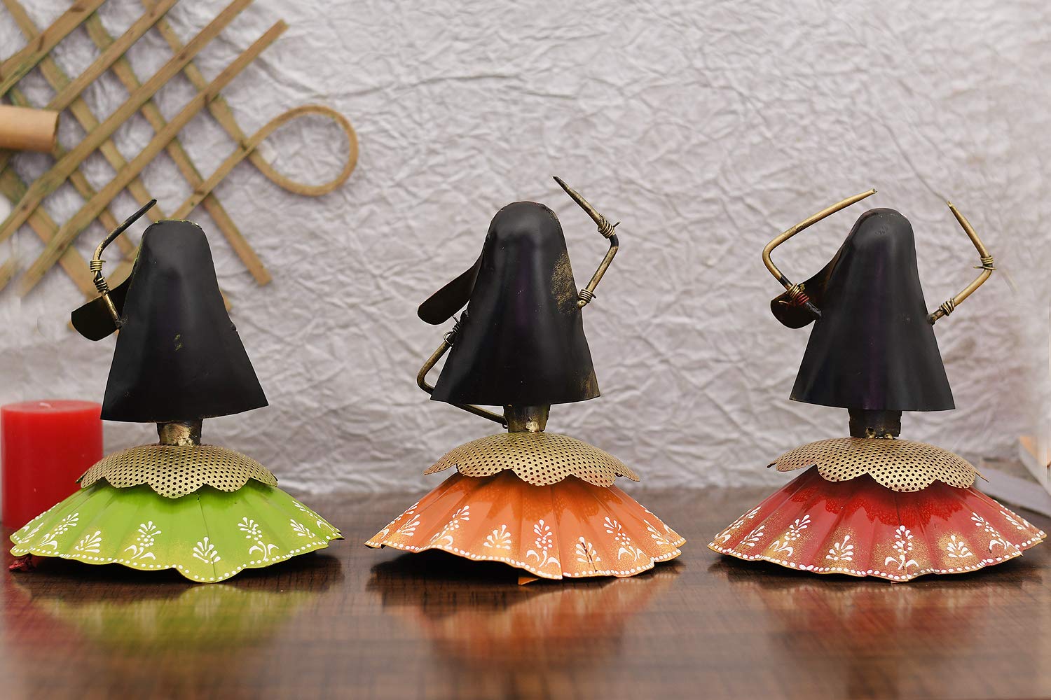 Metal Dancing Lady Figurines - Table Decor (Set of 3)