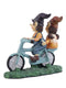 Cute Romantic Love Couple On Cycle Miniature Statue