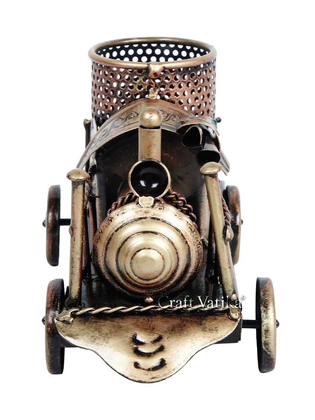 Iron Train Engine Pen Stand Showpiece