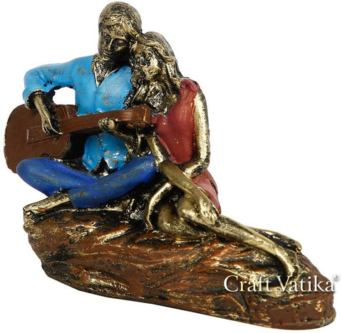 Romantic Couple Sitting Together Decorative Showpiece 