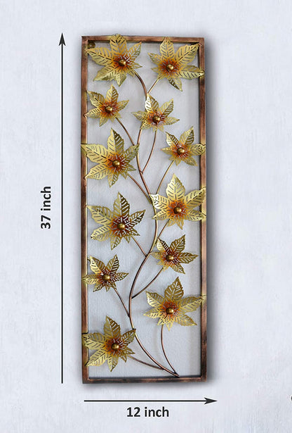 Metal Flower Frame Mounted Wall Art Decor Showpiece