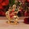 Gold Plated Ceramic Durga Idol On Lion Showpiece