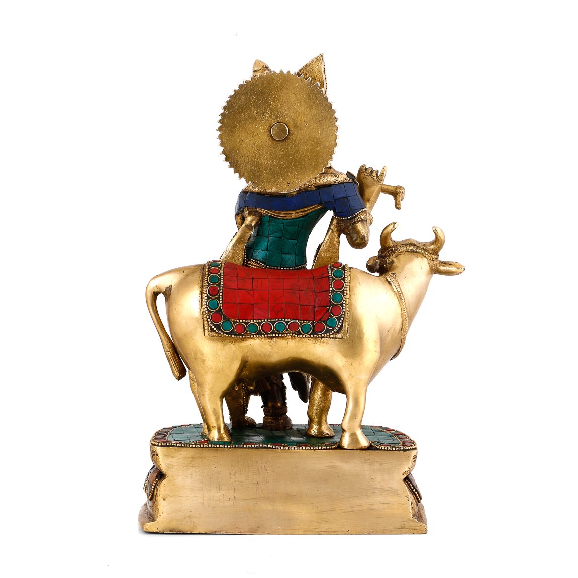 Brass Lord Krishna Flute Playing Statue Kts114