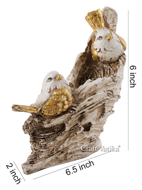 Sparrows on Tree Branch Decorative Polyresin Showpiece