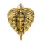 Metal Ganesha Idol On Leaf Wall Hanging Showpiece