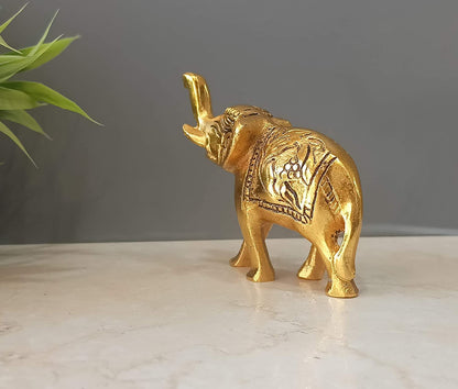 Metal Trunk Up Elephant Statue 