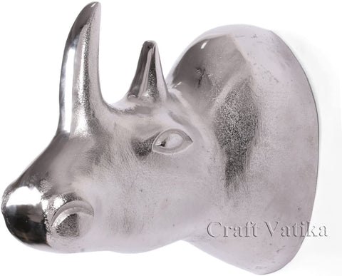 Rhinoceros Head Sculpture Aluminium Wall Hanging