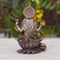 Bronze Goddess Lakshmi Maa Idol Sitting on Lotus Statue