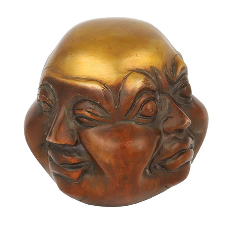 Brass Laughing Four Face Chinese Buddha Idol Statue Showpiece Bbs304