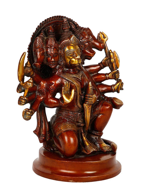 Panchmukhi Hanuman Murti Brass Idol 