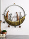 Iron Multicolor Round Boat Wall Hanging Showpiece