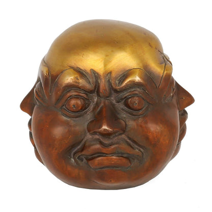 Brass Laughing Four Face Chinese Buddha Idol Statue Showpiece Bbs304