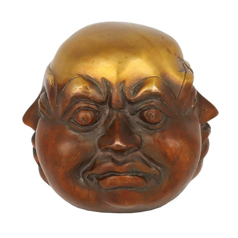 Brass Laughing Four Face Chinese Buddha Idol Statue Showpiece Bbs304