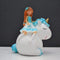 Girl Sitting on Unicorn Home Decorative Showpiece