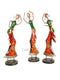 Metal Dancing Women Showpiece (Set Of 3)