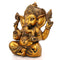 Golden Lord Taj Ganesha Brass Puja Statue