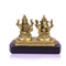 Brass Laxmi Ganesha Idol Murti Sitting On Wooden Base Statue