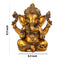 Golden Lord Taj Ganesha Brass Puja Statue