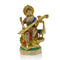 Saraswati Brass Idol with Stone Hand Work