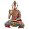 Large Buddha Brass Statue in Abhaya Mudra Colorful Idol