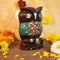 Wooden Carving Hand-painted Owl Statue With Multicolored