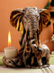 Resin Elephant Statue with Embedded Tealight Holder