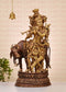 Lord Krishna Playing Flute Standing Sculpture Decorative Statue