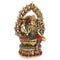 Pair of God-Goddess Lakshmi Ganesha Ring Turquoise Statue