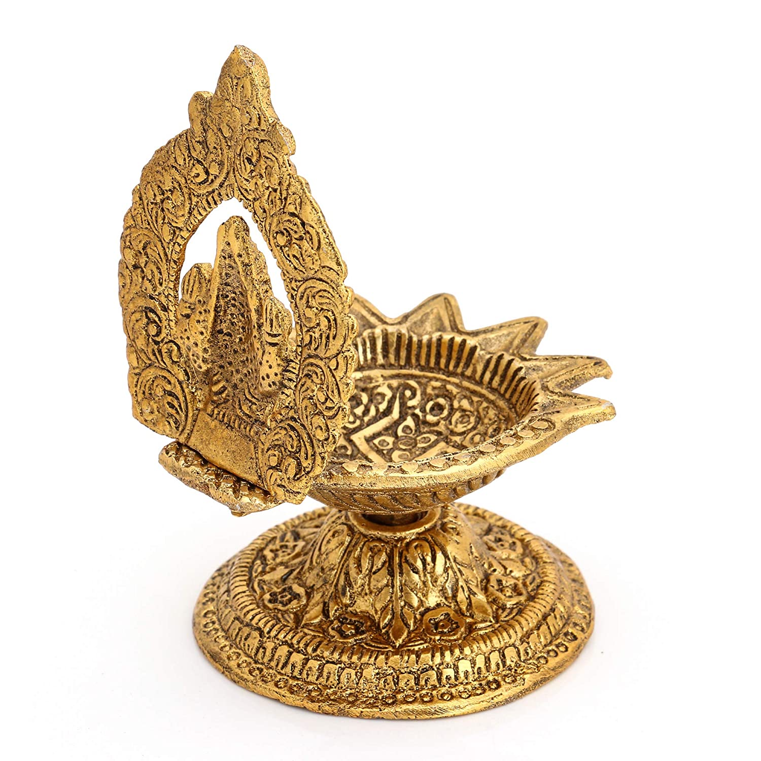 Ganesh Brass Idol Diya Oil Lamp Stand Showpiece